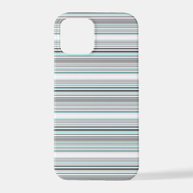 Cute aqua gray stripes iPhone case (Back)