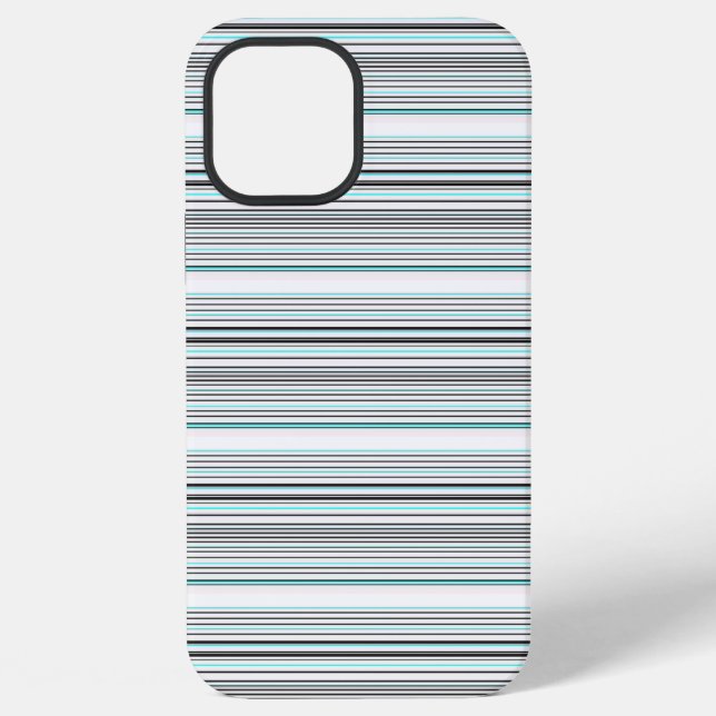 Cute aqua gray stripes iPhone case (Back)
