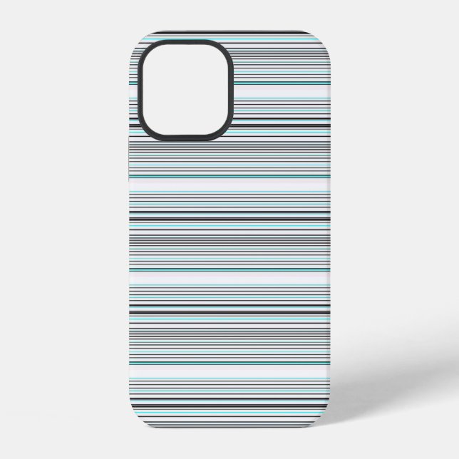Cute aqua gray stripes iPhone case (Back)