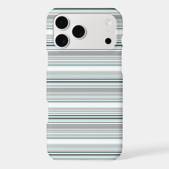 Cute aqua gray stripes iPhone case (Back)