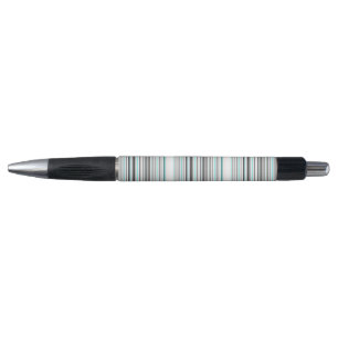 Cute aqua gray stripes pen