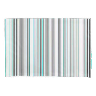 Cute aqua gray stripes pillow case