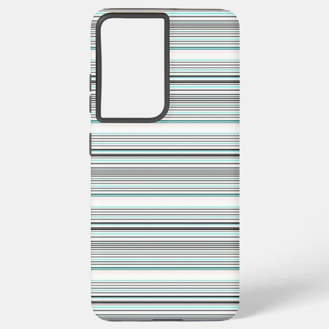 Cute aqua gray stripes samsung galaxy case (Back)