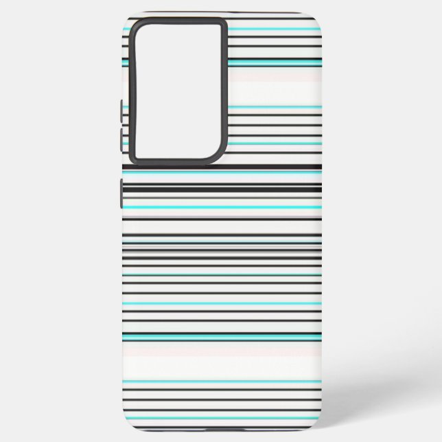 Cute aqua gray stripes samsung galaxy case (Back)