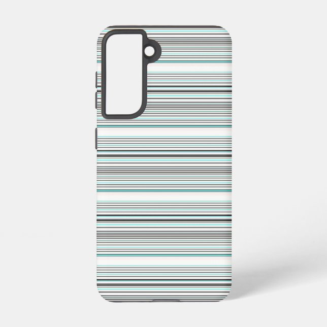 Cute aqua gray stripes samsung galaxy case (Back)
