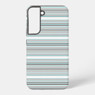 Cute aqua gray stripes samsung galaxy s22+ case