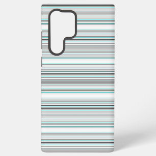 Cute aqua gray stripes samsung galaxy s22 ultra case