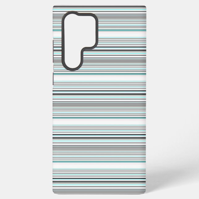 Cute aqua gray stripes samsung galaxy case (Back)