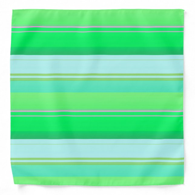 Cute aqua green stripes bandana (Front)