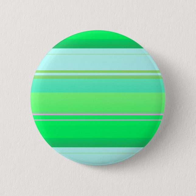Cute aqua green stripes button (Front)