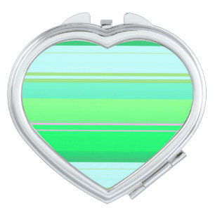 Cute aqua green stripes compact mirror