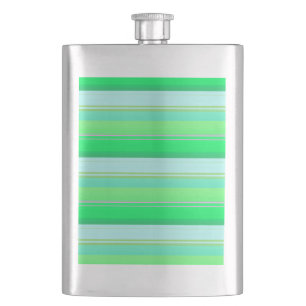 Cute aqua green stripes flask