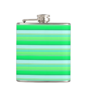 Cute aqua green stripes flask