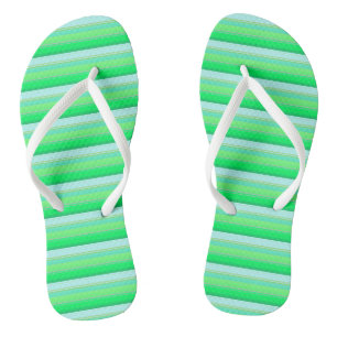 Cute aqua green stripes flip flops
