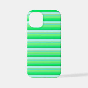 Cute aqua green stripes iPhone 12 mini case
