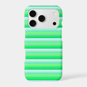 Cute aqua green stripes iPhone 17 pro case