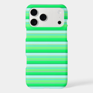 Cute aqua green stripes iPhone 17 pro max case
