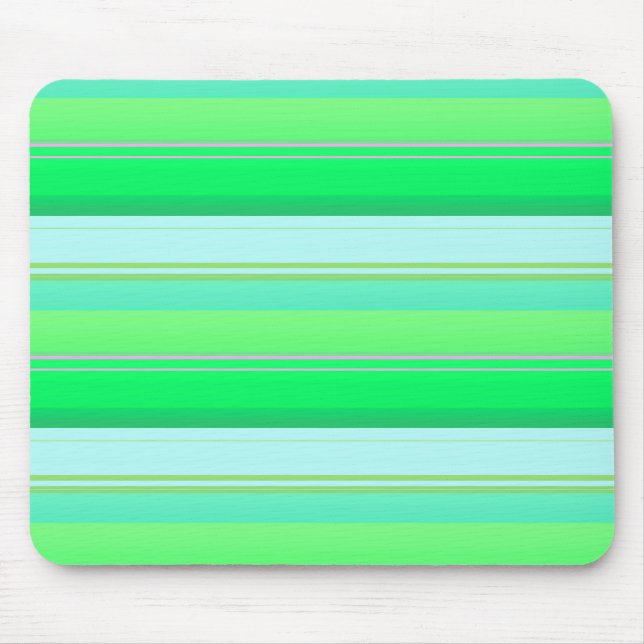 Cute aqua green stripes mouse pad (Front)