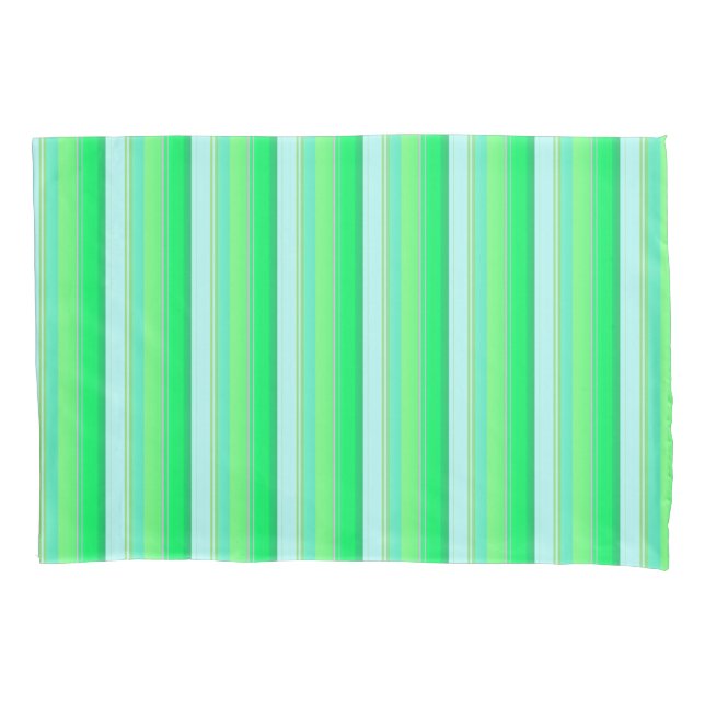 Cute aqua green stripes pillow case (Front-Left)