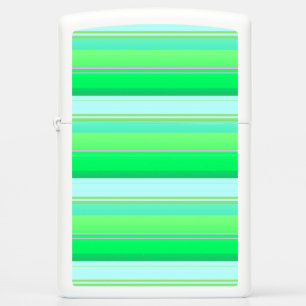 Cute aqua green stripes zippo lighter