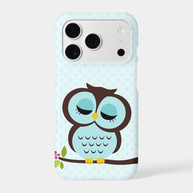 Cute Aqua Owl Iphone Case (Back)