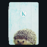 Cute Aqua Peek-a-Boo Baby Hedgehog Monogram<br><div class="desc">Cute Aqua Peek-a-Boo Baby Hedgehog Monogram Design. With an adorable Little Hedgehog peeking up to say hi! Makes a Fun and adorable gift for Kids, Teens, and adults, for Birthdays Christmas and more. Personalized with your initial letter and name! Monogrammed phone case! ~ Check my shop to see the entire...</div>