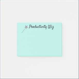 Cute Aqua Productivity Wiz Post It Notes