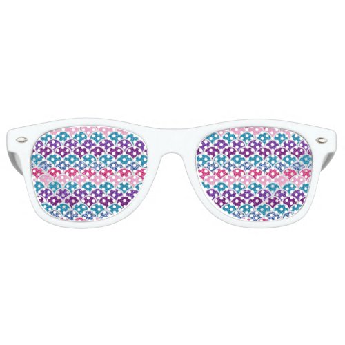 cute aqua turquoise pink purple mermaid scales retro sunglasses