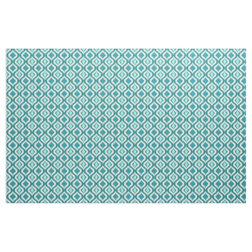 Cute Aqua Turquoise Teal Modern Ikat Fat Quarter Fabric