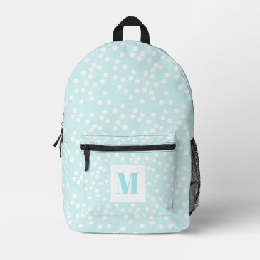 Cute Aqua & White Polkadots Monogrammed Kids