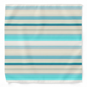 Cute aqua white stripes bandana
