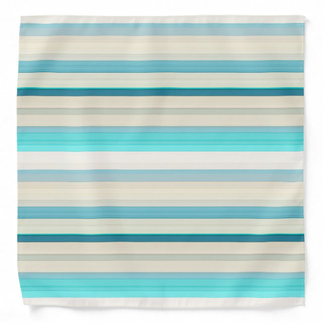 Cute aqua white stripes bandana (Front)