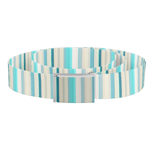 Cute aqua white stripes belt (Coil)