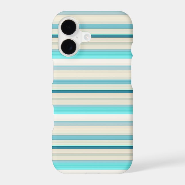 Cute aqua white stripes Case-Mate iPhone case (Back)