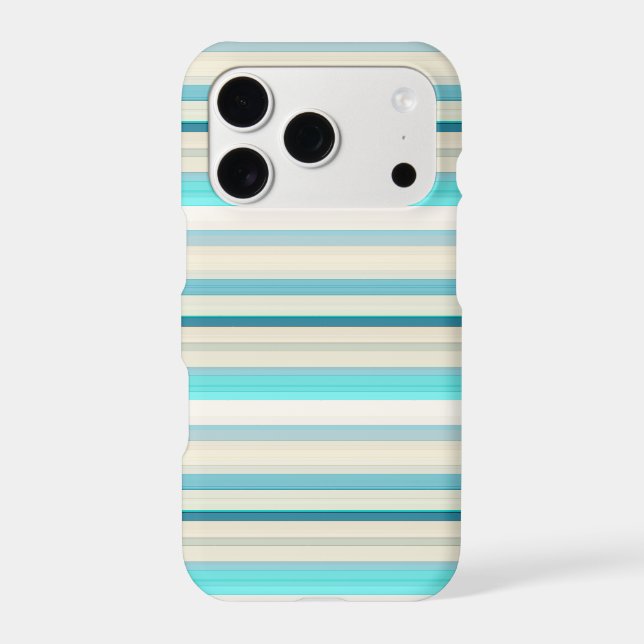 Cute aqua white stripes Case-Mate iPhone case (Back)
