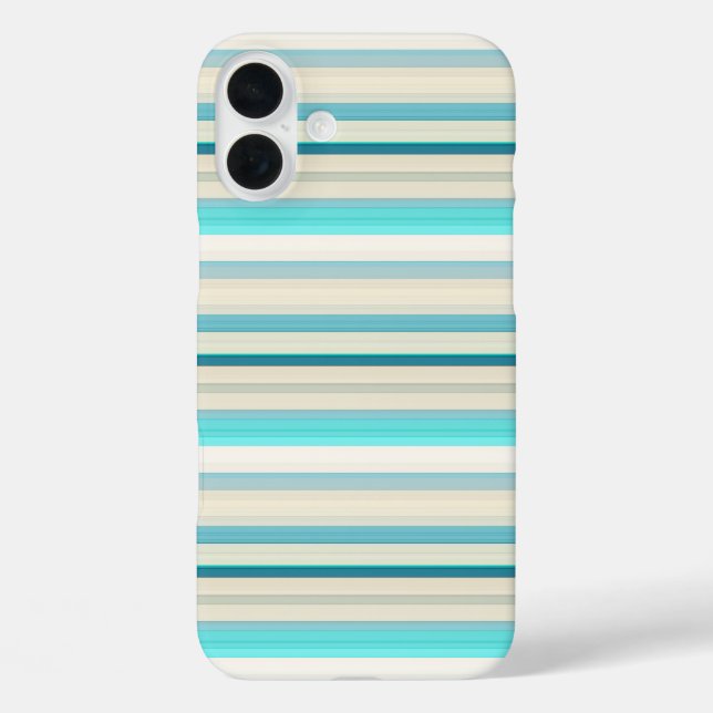 Cute aqua white stripes Case-Mate iPhone case (Back)