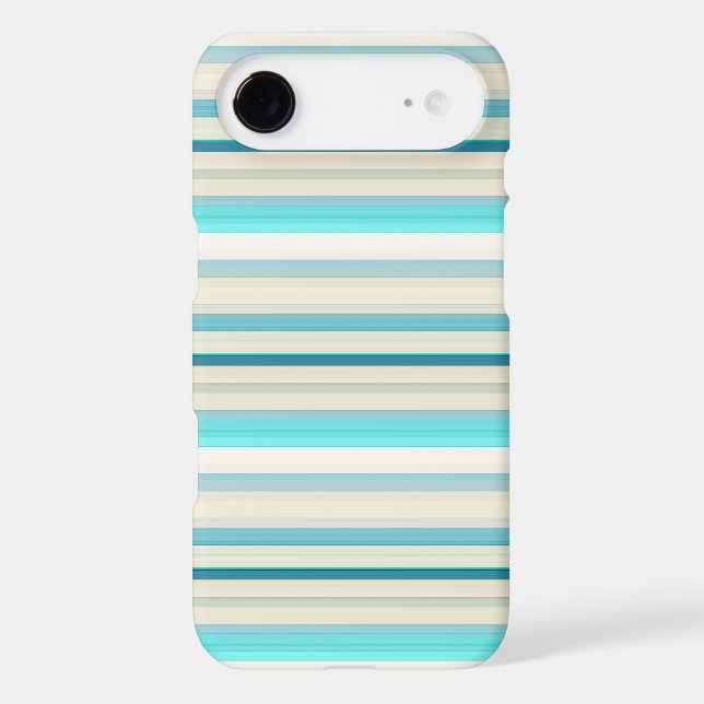 Cute aqua white stripes Case-Mate iPhone case (Back)