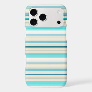 Cute aqua white stripes iPhone 17 pro max case