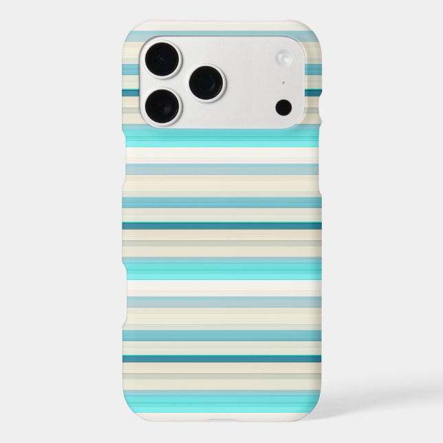 Cute aqua white stripes Case-Mate iPhone case (Back)