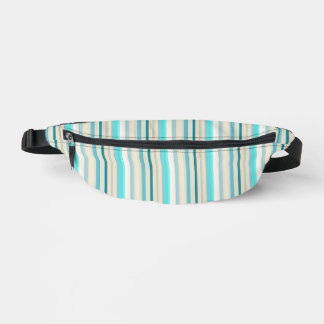 Cute aqua white stripes fanny pack