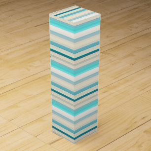 Cute aqua white stripes wine box