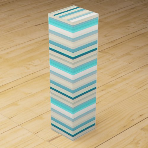 Cute aqua white stripes wine box