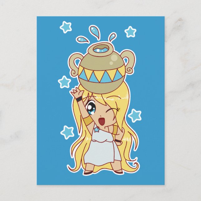 Cute Aquarius Girl Postcard (Front)