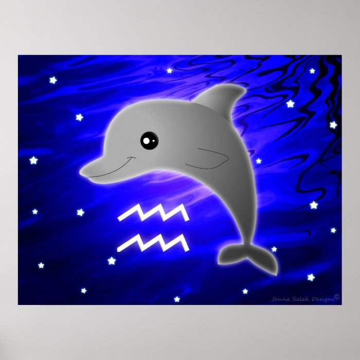 Cute Aquarius Zodiac Poster