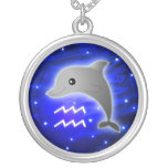 Cute Aquarius Zodiac Silver Plated Necklace at Zazzle