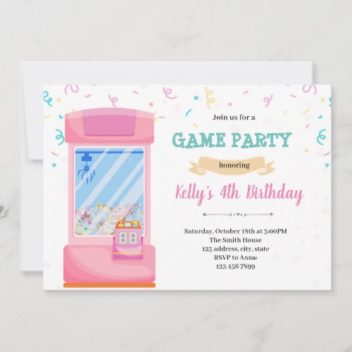 Cute arcade party Invitation