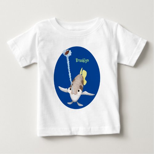 Cute Archerfish cartoon illustration  Baby T_Shirt