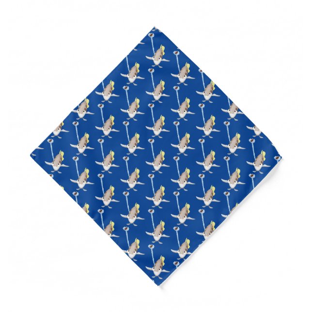 Cute Archerfish cartoon illustration  Bandana (Front)