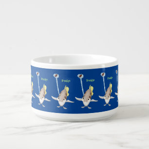Cute Archerfish cartoon illustration  Bowl