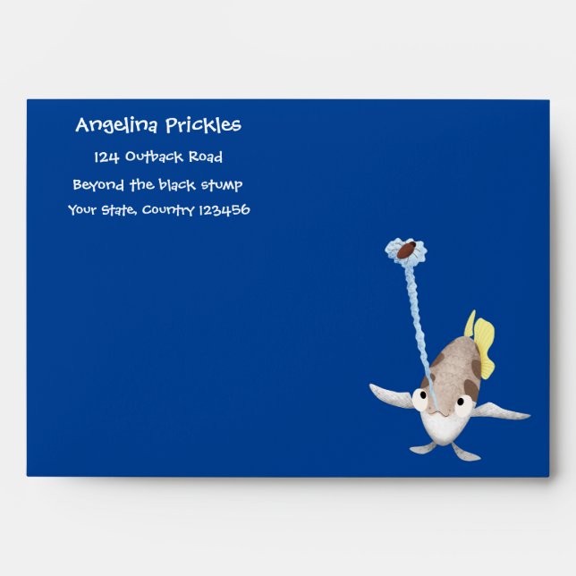 Cute Archerfish cartoon illustration Envelope (Front)